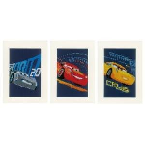 ベルバコ クロスステッチ 刺繍キット 【カーズのカード 3個セット】ディズニー　ベルギー 輸入ししゅ...