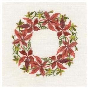 クロスステッチ完成品　フレメ フレメ クロスステッチ 刺繍キット 【すみれのリース】 小さい作品