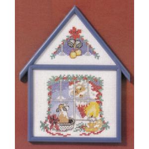 OOE クロスステッチキット アイーダ 家型の額付きキット クリスマス