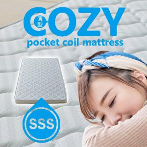セミシングル(SSS) 薄型ポケットコイルマットレス コージィー 9cm厚 ベッド ベット三段3段ロフト親子柵付2段二段ベッド大人用子供用爆買