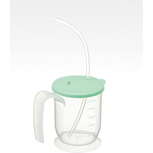 ストローコップ　シニアベーシック　介護用　フタ付き　ストロー付　シリコンコップ　