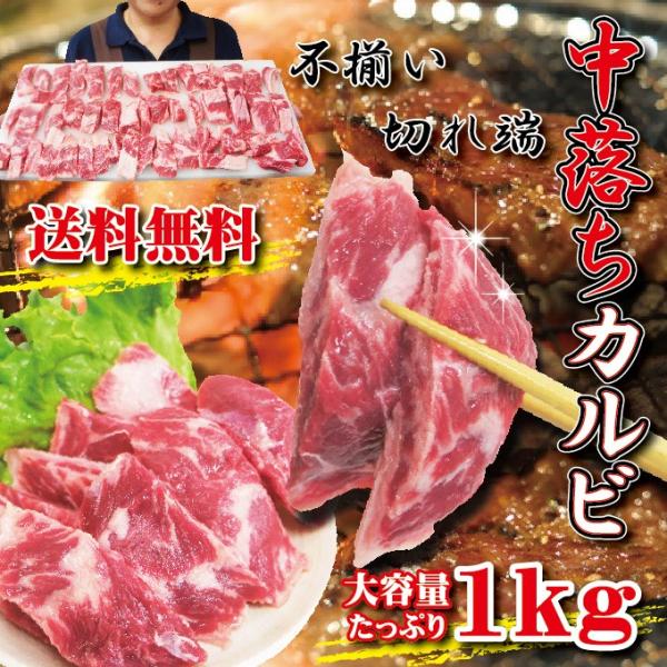 送料無料　中落ち・ゲタカルビ　1ｋｇ　冷凍切れ端（500ｇX2パック）　2セット以上ご購入でおまけ付...