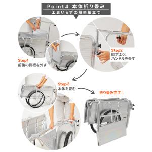 アルミリヤカー 折りたたみ 軽い ノーパンクタ...の詳細画像5
