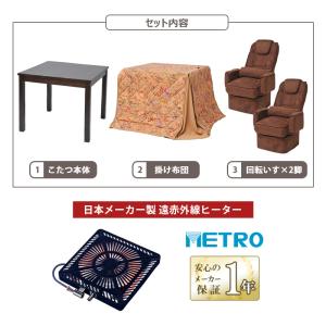 こたつテーブル 正方形 80×80 掛け布団+...の詳細画像4