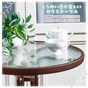 ガーデンテーブルセット 3点セット ラタン調 ...の詳細画像5