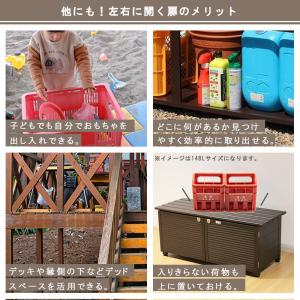屋外収納 ベンチストッカー 103L アルミ ...の詳細画像3