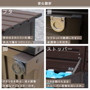 屋外収納 ベンチストッカー 103L アルミ ...の詳細画像5