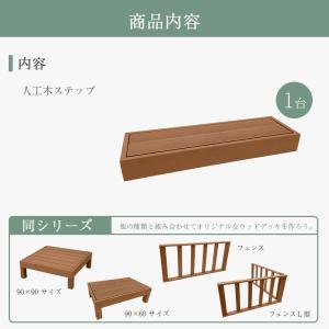ウッドステップ 人工木 ウッドデッキ 縁台 ス...の詳細画像1