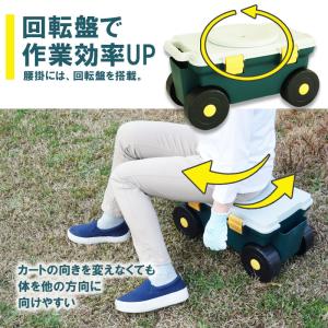 腰掛け台車 園芸用カート 作業車 回転式 農作...の詳細画像2
