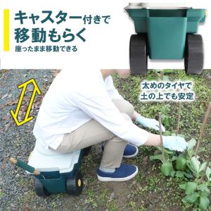 腰掛け台車 園芸用カート 作業車 回転式 農作...の詳細画像3