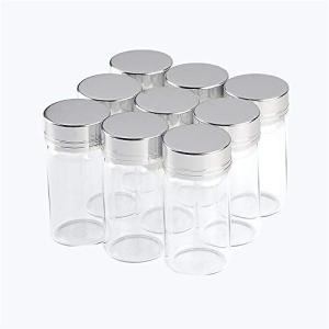 6個 貯蔵ボトル 装飾ボトル容量25 ml ?アルミニウム蓋付き透明ガラスボトル