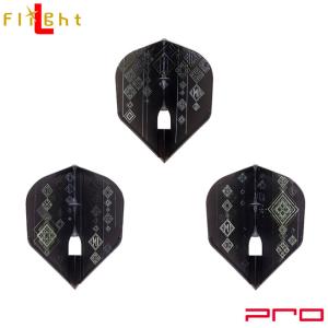 L-style(エルスタイル) L-Flight PRO(エルフライト プロ) Light-League 2019 JON シェイプ ブラック 松田純選手モデル　(ダーツ フライト)｜dartshive