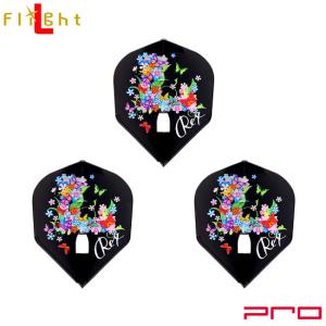 L-style(エルスタイル) L-Flight PRO(エルフライト プロ) Yile Liu ver.1 シェイプ ブラック リュウ・イラェ選手モデル　(ダーツ フライト)｜dartshive