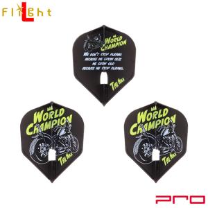 L-style(エルスタイル) L-Flight PRO(エルフライトプロ) 浅田斉吾 2024 SUPER DARTS CHAMPION シェイプ ブラック 浅田斉吾選手モデル　(ダーツ フライト)