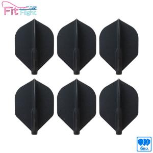 COSMO DARTS(コスモダーツ) Fit Flight(フィットフライト) ロケット 6枚入り Dブラック 無地　(ダーツ フライト)