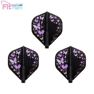 COSMO DARTS(コスモダーツ) Fit Flight(フィットフライト) Printed Series Butterfly スタンダード Dブラック　(ダーツ フライト)｜dartshive