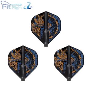 COSMO DARTS(コスモダーツ) Fit Flight【AIR】(フィットフライト エアー) Printed Series Samurai Skull B スタンダード Dブラック　(ダーツ フライト)｜dartshive