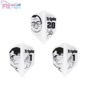 COSMO DARTS(コスモダーツ) Fit Flight(フィットフライト) Printed Series Thorben Meme シェイプ ホワイト　(ダーツ フライト)｜dartshive