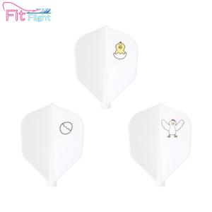 D.CRAFT(ディークラフト) Fit Flight(フィットフライト) こけこっこー シェイプ ホワイト　(ダーツ フライト)