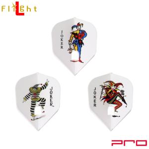 GLIMSTER(グリムスター)×L-Flight PRO(エルフライト プロ) JOKER シェイプ ホワイト　(ダーツ フライト)