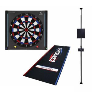 DARTSLIVE-200S＆ダーツライブ ポールスタンド ブラック＆DARTSLIVEオリジナル 防炎スローマット