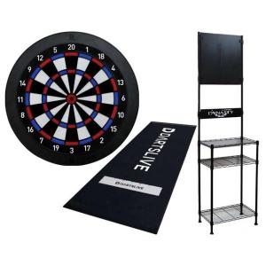 【セット商品】DARTSLIVE Home(ダーツライブホーム) & DYNASTY ダーツスタンド DY01-BK & DARTSLIVE 防炎ラベル付スローマット　(ダーツ ボード)｜dartshive