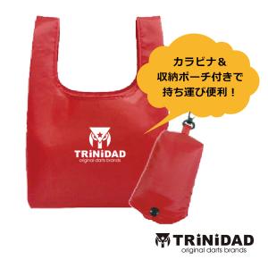 TRiNiDADロゴ入り エコバッグ マチ広 折りたたみ コンパクト コンビニサイズ レジ袋 ショッピングバッグ (ポスト便OK/5トリ)｜dartsshoptito