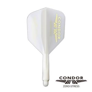 ダーツ フライト CONDOR コンドル コンドルロゴ スモール ホワイト/ゴールド｜dartsshoptito