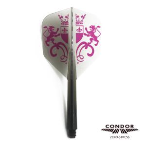 ダーツ フライト CONDOR コンドルフライト 獅子紋章×ゼブラ 4面印刷 クリアブラック｜dartsshoptito