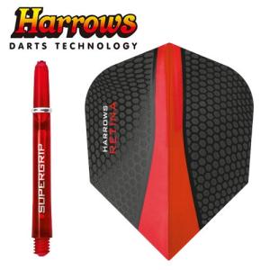 フライト Harrows TWIN PACK レッド MEDIUM (ポスト便OK/3トリ)｜dartsshoptito