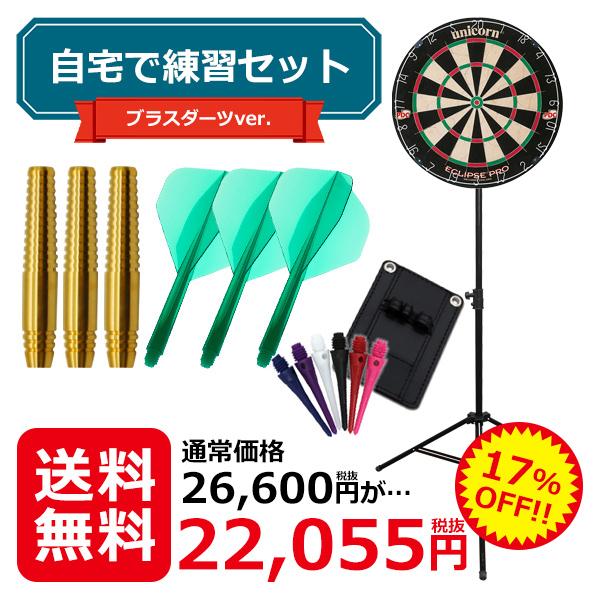 自宅で練習！ ダーツフルセット ブラスバレルver ソフト と ハード(STEEL) から選べる！