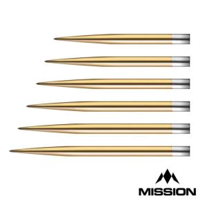 ダーツ MISSION DARTS Glide Points Gold 40mm ミッションダーツ スティールポイント ゴールド（ポスト便OK/1トリ）｜dartsshoptito