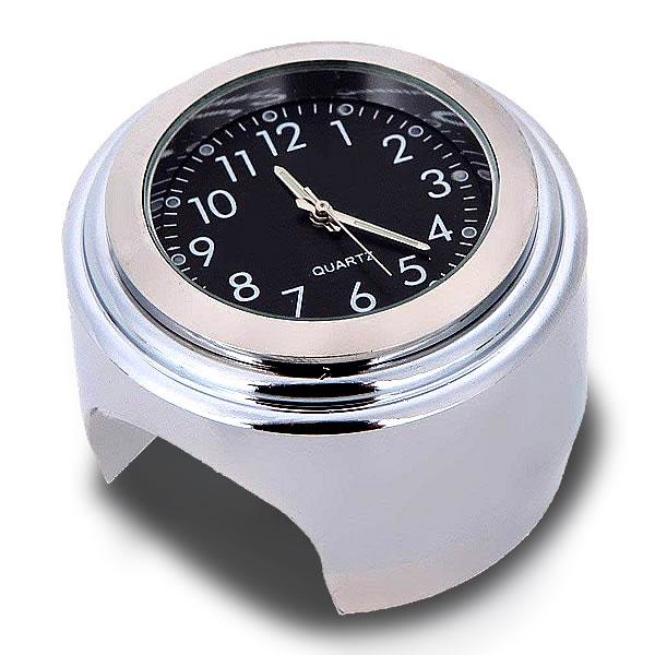 アナログ　時計 クロック オートバイ　自転車 対応 ハンドルバー ドレスアップ バイク　アルミ　パイ...