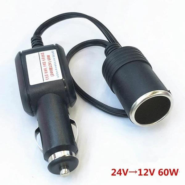 シガーソケット 延長ケーブル 24V→12V 電圧変換アダプター  DC電源 12V 24V アダプ...
