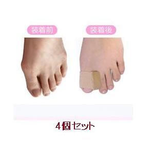 足　人差し指 ジェルパッド 左右兼用4個セット 外反母趾 サポーター スペーサー　親指　隙間　ソフト ジェル製 痛み　軽減tecc-oyajpad4set
