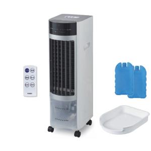 【訳あり：箱いたみ】YUASA 冷風扇 水風扇 YK-670ER 保冷剤2個付き リモコン付 タイマー機能 移動式 冷風機