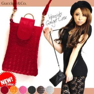 スマートフォン iphoneも入る Gucciny&amp;Co ガジェットケースポーチ PUレザーブランド...