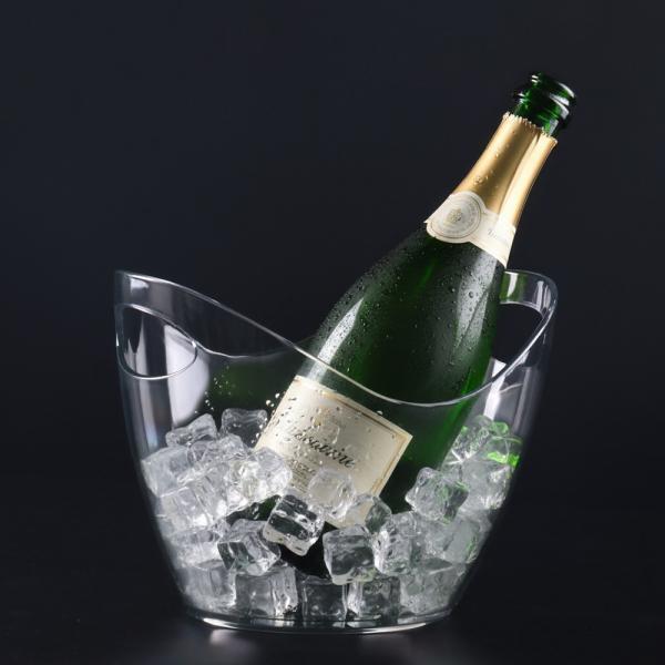 （4Lサイズ） ワインクーラー アイスバケット 大容量 アクリル 持ち手付き 軽量 保冷 割れにくい...