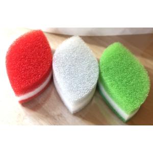 ダスキン スポンジ 台所用　リーフ型　限定カラーセット（３色）（真空包装・空気穴）　(郵送）