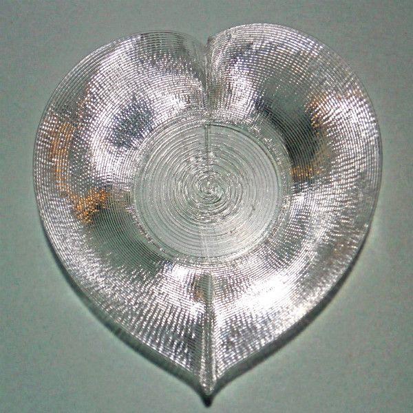 3Dデザイン豆皿 小皿 3D らせん印刷 かる〜い ハート形豆皿 タイプ 04 (輝く 3D プリン...