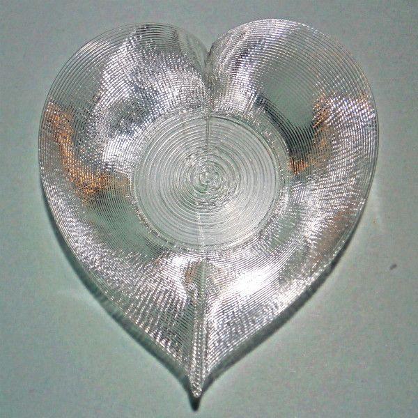 3Dデザイン豆皿 小皿 3D らせん印刷 かる〜い ハート形豆皿 タイプ 06 (輝く 3D プリン...