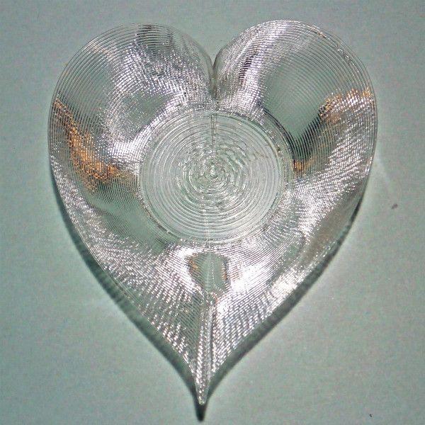 3Dデザイン豆皿 小皿 3D らせん印刷 かる〜い ハート形豆皿 タイプ 08 (輝く 3D プリン...