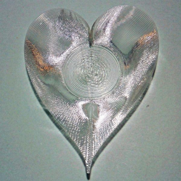 3Dデザイン豆皿 小皿 3D らせん印刷 かる〜い ハート形豆皿 タイプ 10 (輝く 3D プリン...