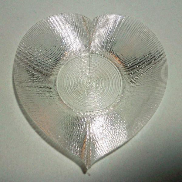 3Dデザイン豆皿 小皿 3D らせん印刷 かる〜い ハート形豆皿 タイプ 04 (輝く 3D プリン...