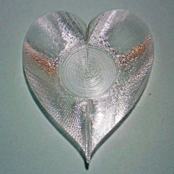 3Dデザイン豆皿 小皿 3D らせん印刷 かる〜い ハート形豆皿 タイプ 08 (輝く 3D プリン...