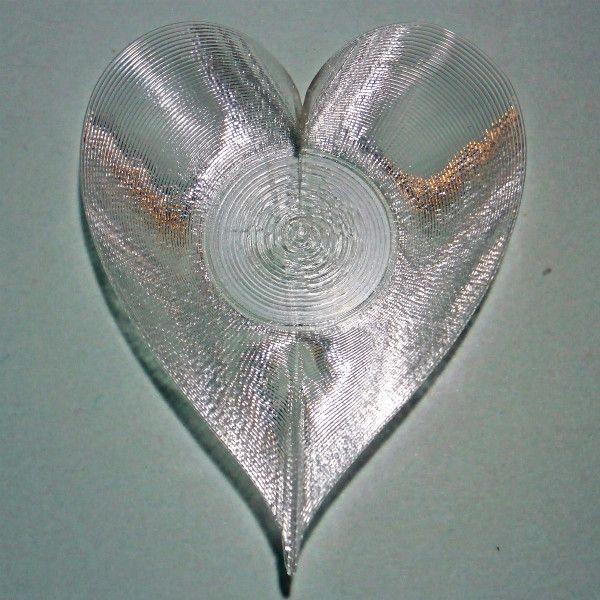 3Dデザイン豆皿 小皿 3D らせん印刷 かる〜い ハート形豆皿 タイプ 10 (輝く 3D プリン...