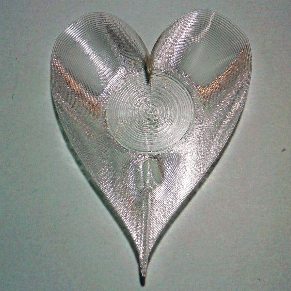 3Dデザイン豆皿 小皿 3D らせん印刷 かる〜い ハート形豆皿 タイプ 12 (輝く 3D プリン...