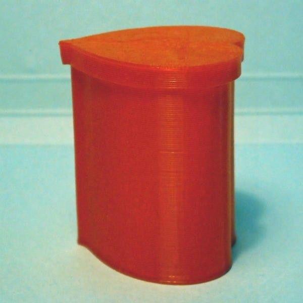 3Dデザイン 小物入れ おしゃれな 小型ハート形ケース カップ 入れ物 (蓋つき，螺旋3D印刷品)