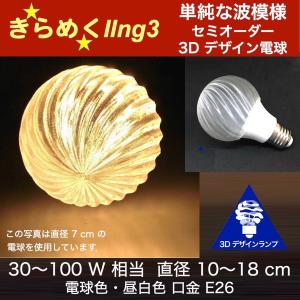 3Dデザイン電球 IIng3 100W相当 サイズ18cm おしゃれ きらめく 輝く 電球色 昼白色 裸電球 口金E26 大きい 大形 大型ボール球型LED電球｜dasyn