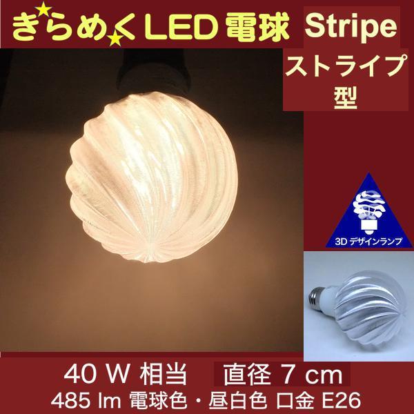 3Dデザイン電球 IIng 40W相当 サイズ7cm おしゃれ きらめく 輝く 電球色 昼白色 裸電...